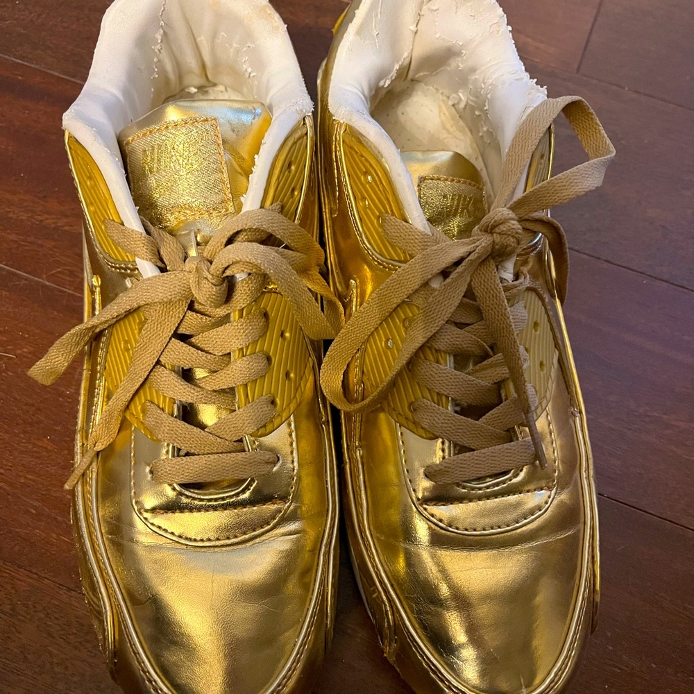 Nike Women's Metallic Gold Sneakers - Picture 1 of 3
